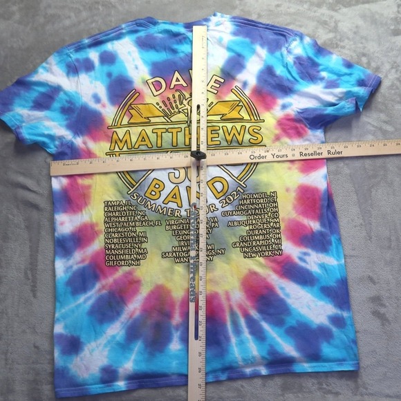 Dave Matthews Band 2021 Summer Tour 30th Anniv. Tie Dye Shirt Men's M Pin Hole - Picture 8 of 10